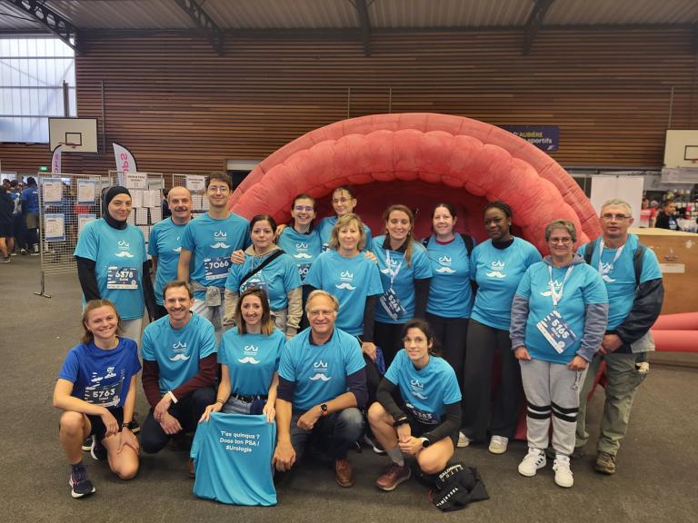 L'équipe d'urologie mobilisée lors de la course caritative de la Courstache 2025.